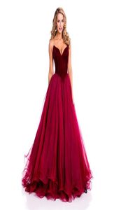 Bescheiden mode vestidos de festa elegante galajurk met tule lieverd uit de schouder rode wijn avondjurken feestbal gow8913814
