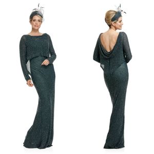 Modest Joyceyoungcollections Jewel Manches longues Backess Mère de la robe de mariée avec veste Tulle Mère Robe Soirée formelle Gow213f