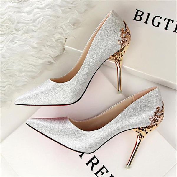 Zapatos de boda de marca lujosa y modesta, lentejuelas brillantes, fiesta Formal, brillante, un solo diamante, nupcial, tacón alto, primavera, lo más nuevo, nupcial S1833