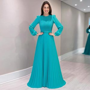 Bescheiden geplooide moeder van de bruid jurken met lange mouwen een lijn bruiloft Guestjurk vloer lengte plus size chiffon avondjurken