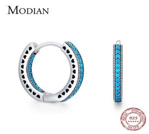 Modian Heart to Ear Buckle Pure 925 Silver Silver vintage Vintage Turquoise Boucles d'oreilles pour femmes Girls Fine Jewelry Cadeaux 2201081588578