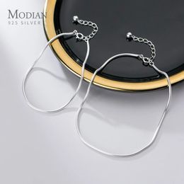 Modian Hight Quality 100% 925 Sterling Silver Fashion Classic Snake Chain Bracelet Anklet Link For Women Fine Jewelry Bijoux 240408