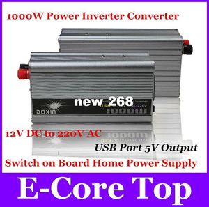 Freeshipping Modified Sinus Wave 1000W Power Inverter DC 12V naar AC 220V met USB-poort 5v uitgangsconvertor autolader