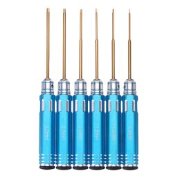 Modle 6PCS RC Tools HEX 0.9 / 1,3 / 1,5 / 2 / 2,5 / 3 mm Conducteur Allen HSS Titanium Titanium Twurvitiers Réparation outil pour les voitures, jouets d'hélicoptère