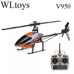 Modle Vliegtuigen Modle WLtoys XK V950 K110S 2.4G 6CH 3D6G 1912 2830KV Borstelloze Motor Flybarless RC Helikopter RTF Afstandsbediening Speelgoed Gif