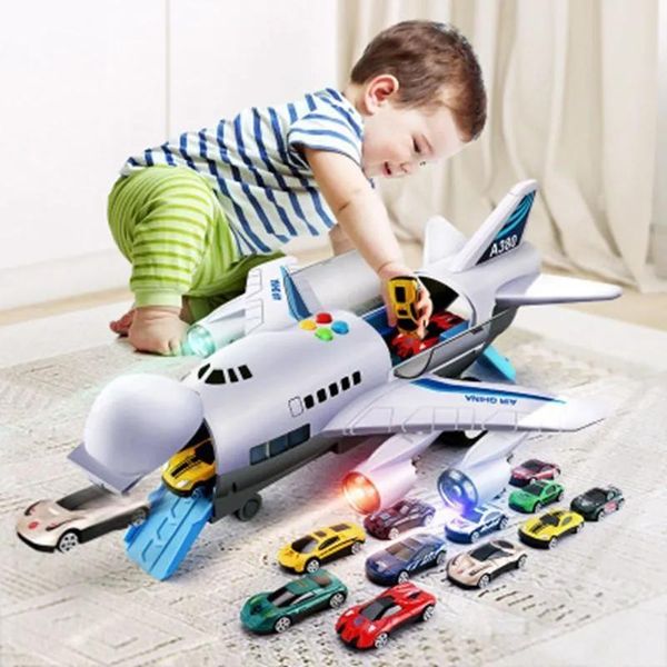 Modle música historia simulación pista inercia niños avión de gran tamaño avión de pasajeros modelos kit coche niños avión de juguete