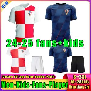 MODRIC 24 25 Nieuw Croacia MANDZUKIC PERISIC PERISIC nationale team fanspelerversie Voetbalshirts Europa Cup KOVACIC voetbalshirt thuis uit kindertenue uniformen