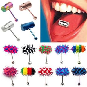 MODRSA 1 acétique hip hop caoutchouc vibrant anneau de langue 16185 mm Harquette en acier inoxydable Piercing Punk Unisexe Bijoux de corps 240429