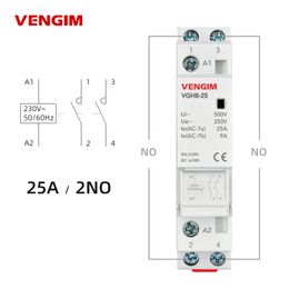 Modulaire AC Contactor 25A AC220V/230V 2P 2NO 1NO1NC 2NC voor Smart Home House Hotel by Din Rail Monted
