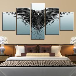 Modulaire toile HD imprime affiches décor à la maison mur Art photos 5 pièces aigle Art paysage paysage peintures pas de cadre