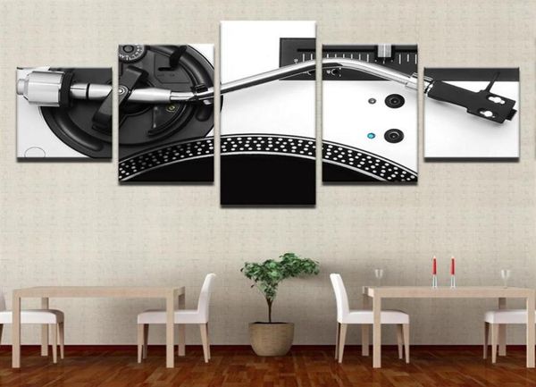 Peinture modulaire toile HD imprimée 5 pièces sans cadre musique DJ Console instrument mélangeur peinture mur Art décor à la maison photos238Z5307620