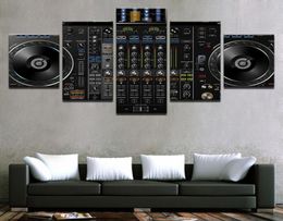 Modular Picture Home Decor canvas schilderijen moderne 5 stuks muziek DJ Console Instrument Mixer Poster voor woonkamer Wall Art7509635