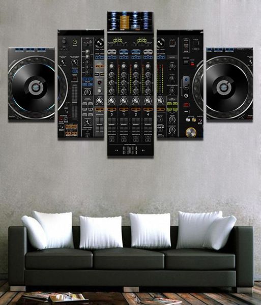 Image modulaire décor à la maison peintures sur toile moderne 5 pièces musique DJ Console instrument mélangeur affiche pour salon mur Art4597278