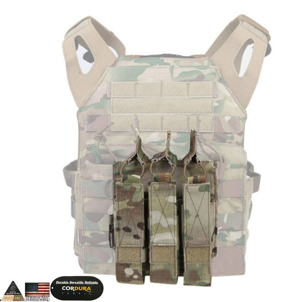 Sacs Modulaire Triple Poches Airsoft Chasse MP7 Magazine Pouch Wargame Accessoires Tactiques Molle Mag Pouch Multicam