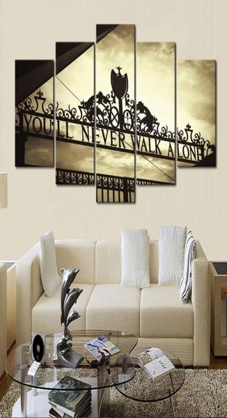 Modular Vintage Pictures Home Decor peintures sur toile 5 pièces Anfield Stadium Wall Art For Living Room HD Printed Modern8806955