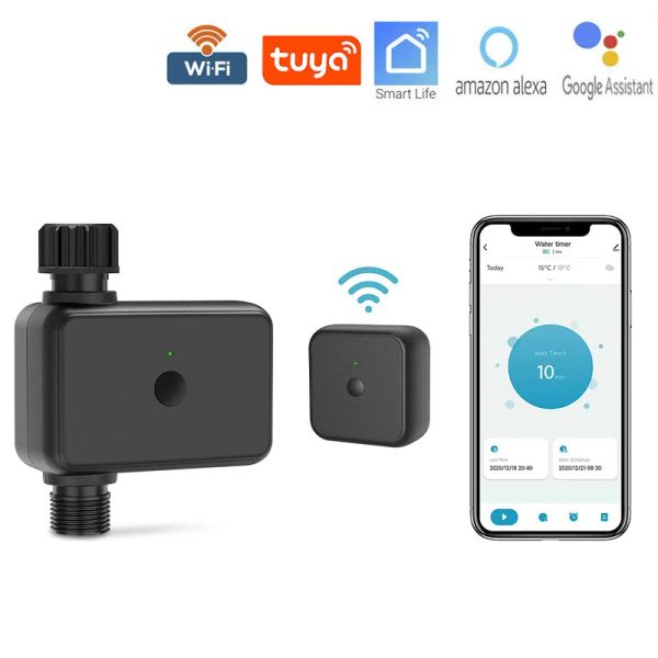 Modules Acarps Tuya Smart Hose Faucet Timer avec WiFi Hub, compatible avec Alexa, noir