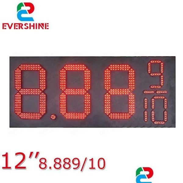 Modules Modules LED 8889/10 accès frontal couleur rouge 12 pouces extérieur haute luminosité étanche 7 segments numéro numérique signe de prix du gaz/pétrole