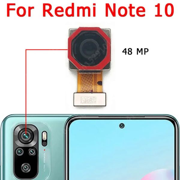 Modules Caméra arrière arrière d'origine pour Xiaomi Redmi Note 10 Affichage principal principal View Big Module Flex Remplacement de réparation Pièces de rechange