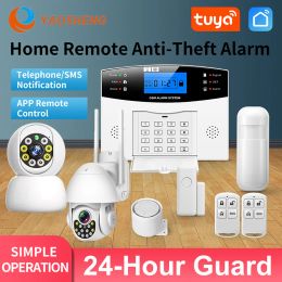 Modules Tuya Smart Home GSM -beveiligingsalarmen voor Home WiFi Wireless Home Alarm voor Garage Residential House Security Alarmen Ondersteuning Alexa