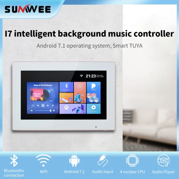 Módulos Amplificador de pared Tuya Wifi Bluetooth Mini Smart 7.1 Android Fondo Música Sistema de cine en casa Pantalla táctil Hifi Sumwee