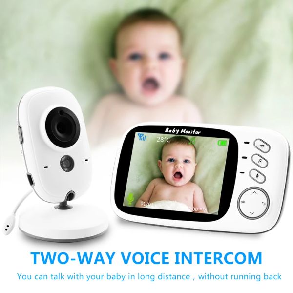 Módulos VB603 2.4G Video inalámbrico Monitor de bebé con 3.2 pulgadas LCD 2 vías Audio Talk Night Vision Vigilance Security Cámara de niñera