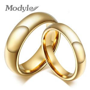Modyle mode 100% bagues en carbure de tungstène 4MM6MM de large bagues de mariage couleur or pour femmes et hommes bijoux 240220