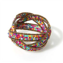 Bracelets de mode perlés faits à la main Modyle pour femmes Design coloré tempérament Bracelet multicouche Bracelets bijoux d'été Q0717