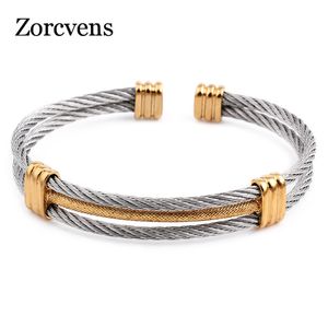 Modyle nouvelle arrivée printemps ligne de fil coloré bracelet en acier titane extensible Bracelets de câble en acier inoxydable pour les femmes