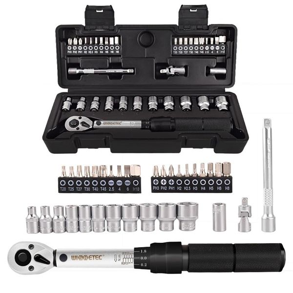 Moersleutel 35 dans 1 kit d'outils de clé à douille à douille à douille à prise réglable domestique 220 nm 1/4