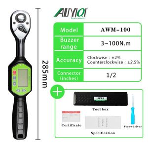 Moersleutel MINI clé dynamométrique numérique professionnelle réglable et préréglée, outil de réparation de voiture et vélo, clé dynamométrique 10N.M ~ 100N.M 1/4