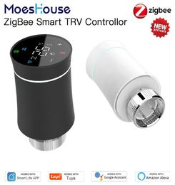 MoesHouse-termostato ZigBee, válvula actuadora de radiador Tuya, controlador de temperatura TRV programable inteligente, Control por voz Alexa, nuevo 3045052