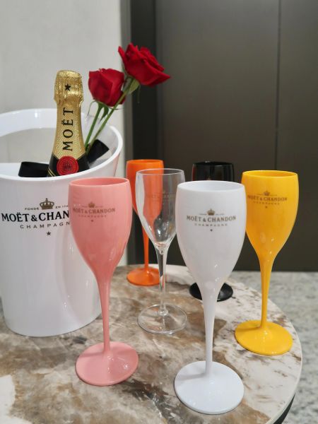 Moet – flûtes à Champagne, verre à vin en plastique PP, verres coupés, lavables au lave-vaisselle, en acrylique blanc, pour Cocktail, fête de mariage