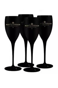 Moet Chandon Set Zwarte Champagneglazen / Fluiten - Gloednieuw