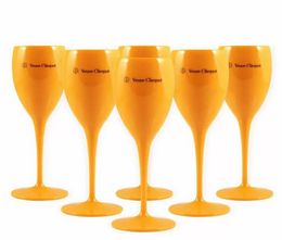 Moe Cups Acryl Unbreakable Champagne Wine Glasses 6pcs Orange Plastic Champagnes Flutes Acryls Party Wineglass Moot Chandon 1873795