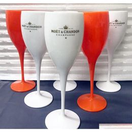 Tasses moet acrylique incassable champagne vin verre plastique en plastique orange blanc chandon glace impérial gobelet257n