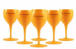 Tasses moet verres à vin à champagne incassable 6pcs flasses en plastique orange flûtes acryliques de la fête de vin moets chandon 2130291