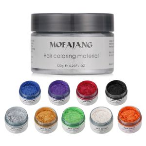 Mofajang 9 kleuren Haar Wax Styling Pomades Zilver oma Grijs wegwerp Natuurlijk Haar Strong gel Cream Haar kleurstof voor vrouwen Men 120G