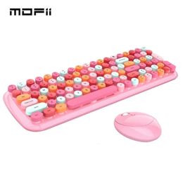 Juego de teclado y ratón inalámbricos MOfii con preciosas teclas redondas, combinación de PC para ordenador portátil, juego de portátil 240309