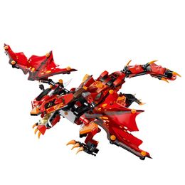 Mofun Red Battle Dragon 2.4G 4CH RC Robot Infrarood Control Block Building Geassembleerde Robot Toy Gift