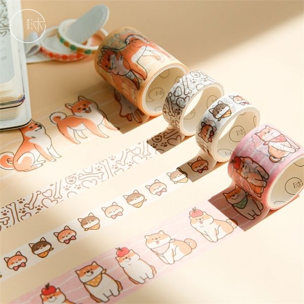 Mohamm 6PCS Shiba Inu Série Creative Cute Cartoon Animal Food Scrapbooking Washi Masking Tape Journal Diy Supplies Papeterie T200229 2016