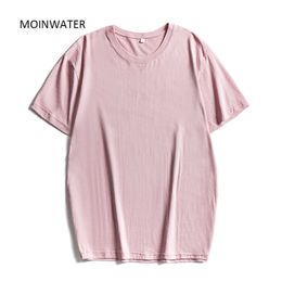 Moinwater Vrouwen Solid T Shirts Kleuren 100% Katoen Casual T-shirts Dame Basis Tees Vrouwelijke Streetwear Tops MT20075 210702