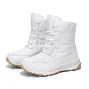 Moipheng waterdichte vrouwen houden sneeuw 652 warm pluche platform vrouwelijk veter omhoog midden-kalf laarzen winterschoenen bota's femininas 231018 919