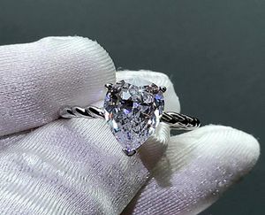 Moissanite 18K diamant goutte d'eau coupe Simulation diamant bague 5 carats platine en forme de poire bague en diamant pour les femmes 2133024