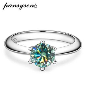 Moissanite Band Rings Pansysenanillos Wedding Dames Fine Jewelry 18K White Gold 8 Color Luxury Sterling Silver 100 925 1CT Z0327