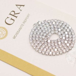 Chaîne Moissanite Silver Silver 925 Colliers de tennis plaqués en or diamant personnalisés