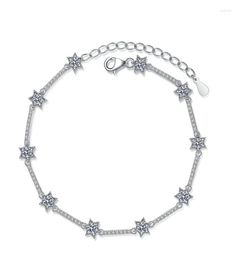 Moissanite bedelarmbanden zilveren armband met tien diamanten en een sixpointed star sieraden fawn227089401