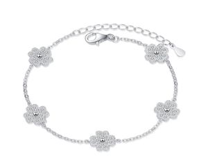 Bracelets à charme Moissanite Sterling Silver Ladys Casual Chain Fourleaf Clover Mozzarella Bracelet Jewelry3273894