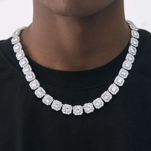Collier chaîne de Tennis personnalisé en diamant Moissanite, bijoux Hip Hop en argent Sterling 925