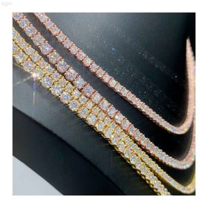 Moissanite Diamond Hip Hop Mannen Ketting Groothandel Icedout Cubaanse Link Chain 2-6.5mm Baguette Tennis Chain