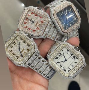 Moissanite Diamond Iced Out Designer Montre pour hommes pour hommes Montre de haute qualité à mouvement automatique Montres Orologio.Montre De Luxe I18